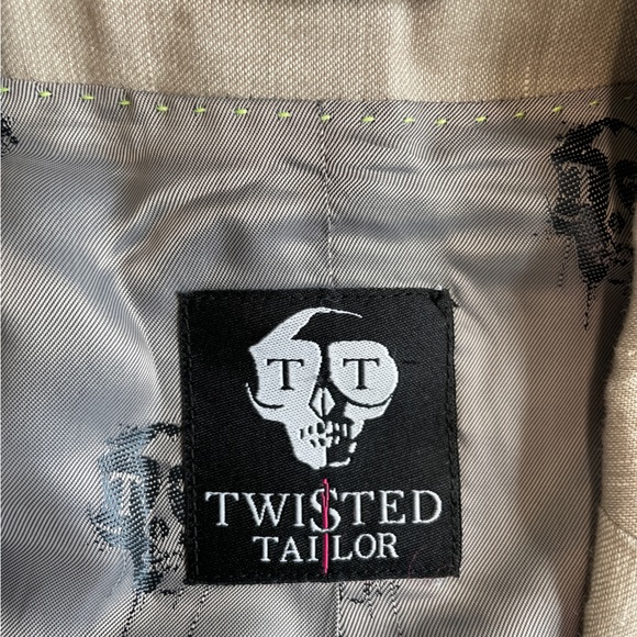 Twisted Tailor Men’s 2 piece suit flat Linen (blazer+shorts) - Picture 5 of 12